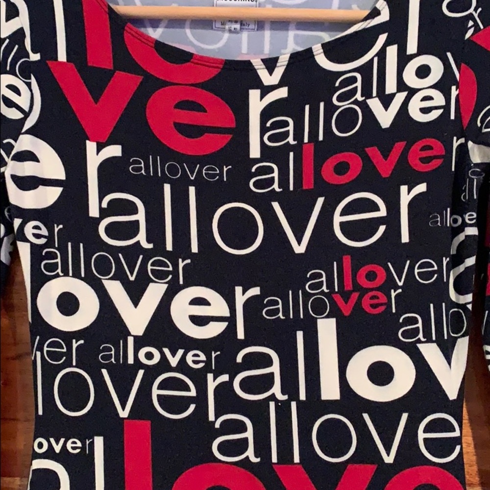 Moschino Jeans Love All Over Print Dress